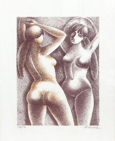 Art work by firma Illeggibile Figure  - lithography paper 